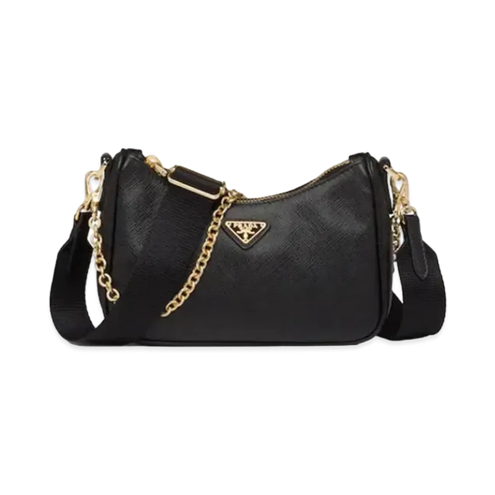 PRADA Saffiano Leather Mini Bag "Black"