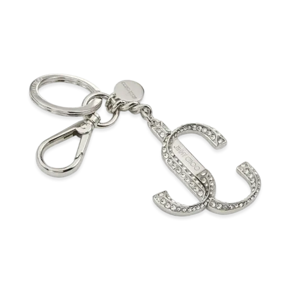 Jimmy Choo Fairie Metal And Pearl Key Ring "Silver"