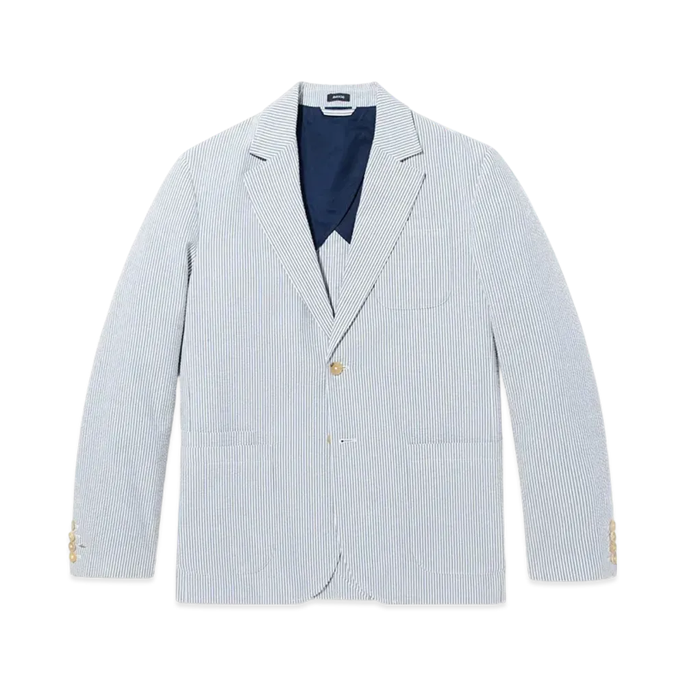 Noah Seersucker Sack Jacket "Blue/White"
