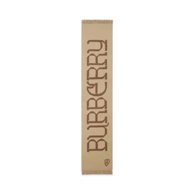 Burberry Logo Wool Scarf "Sand"