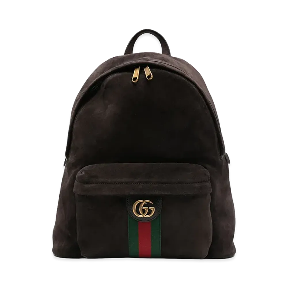 GUCCI Suede Medium Ophidia Backpack "Brown"