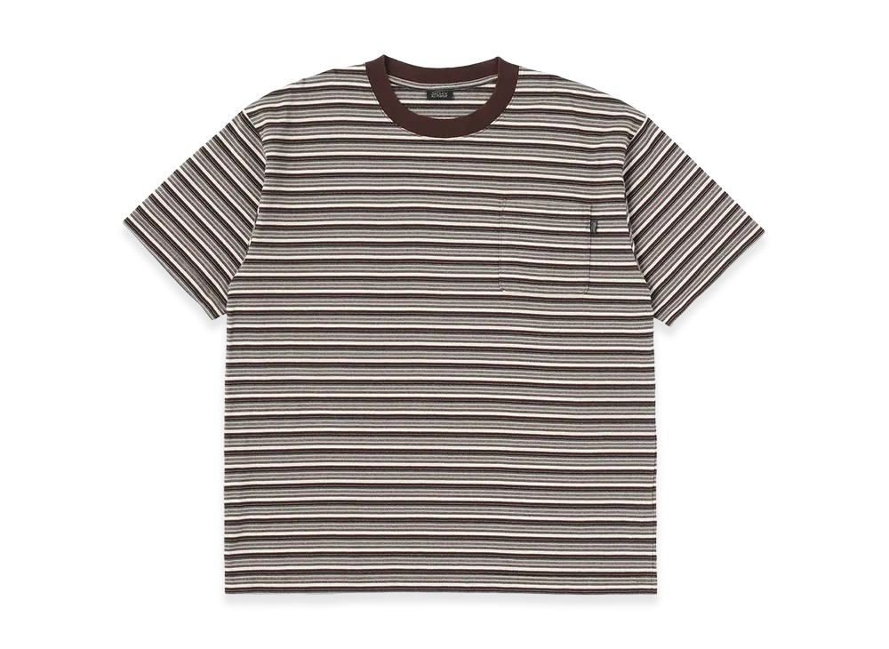 SEDAN ALL-PURPOSE Striped S/S Tee "Brown/Charcoal"