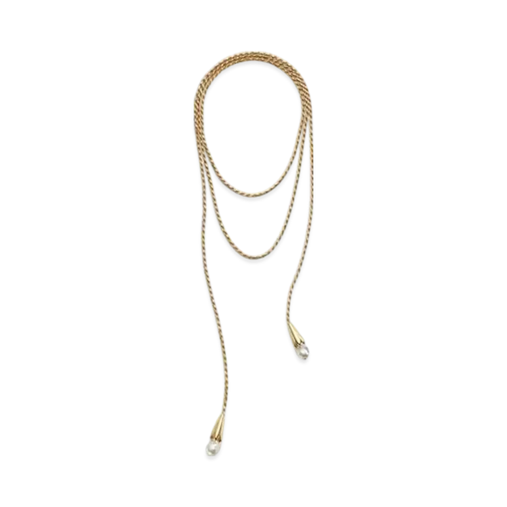 Bottega Veneta Pearl Scarf Necklace "White"