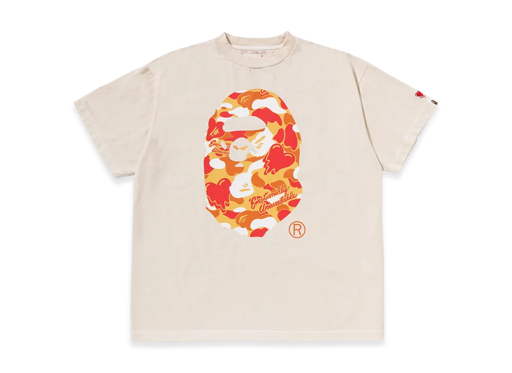 A BATHING APE x EMOTIONALLY UNAVAILABLE Ape Head Tee "Ivory"
