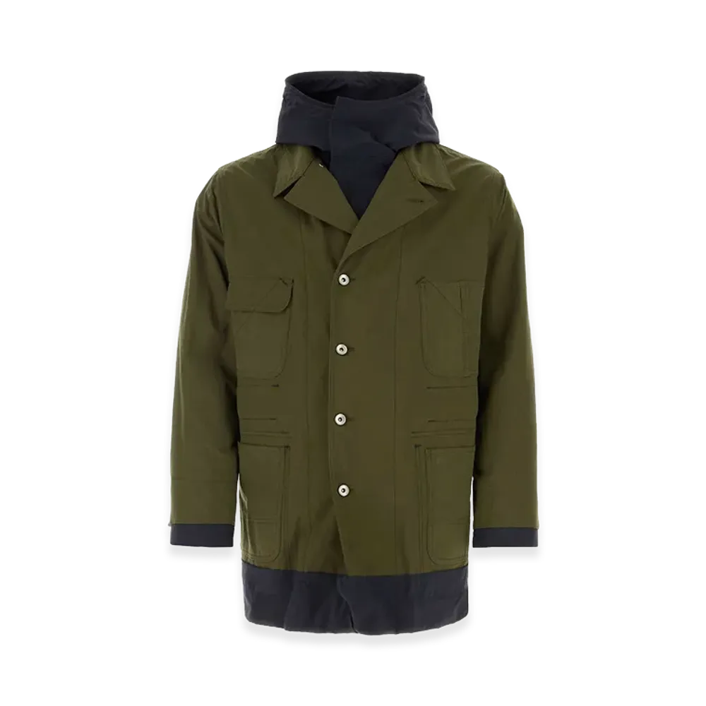 sacai Army Cotton and Nylon Reversibile Jacket "Green"