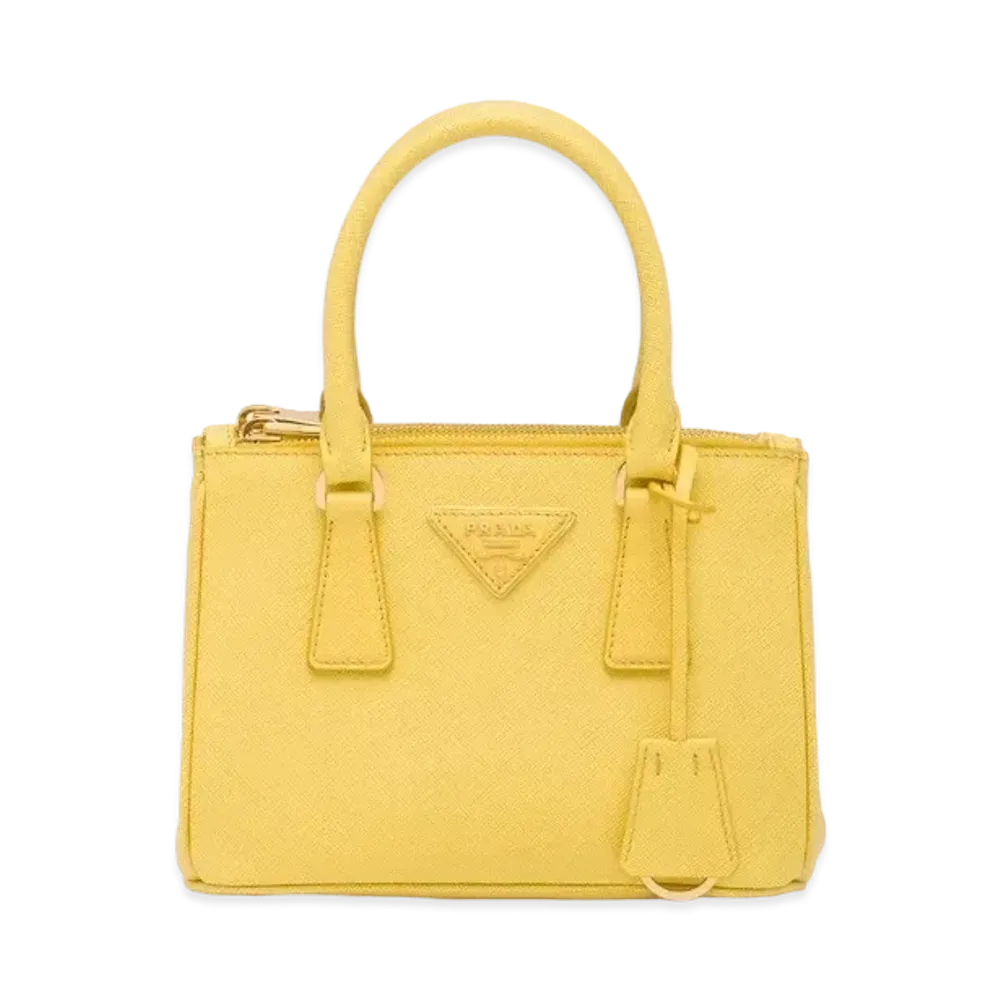 PRADA Galleria Saffiano Leather Mini Bag "Yellow"