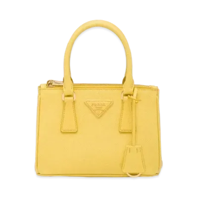 PRADA Galleria Saffiano Leather Mini Bag "Yellow"