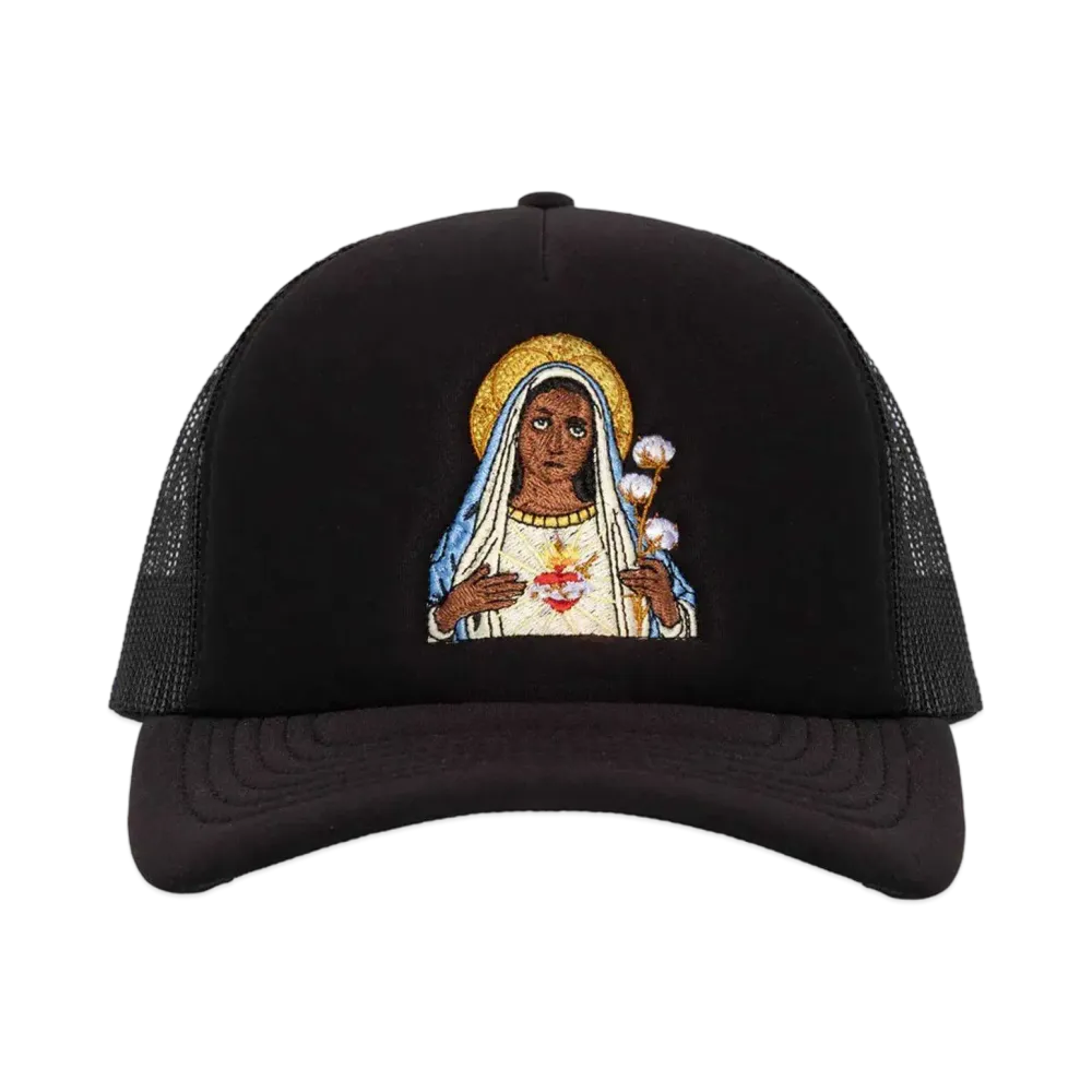 DENIM TEARS Black Madonna Trucker Hat "Black"