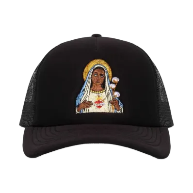 DENIM TEARS Black Madonna Trucker Hat "Black"