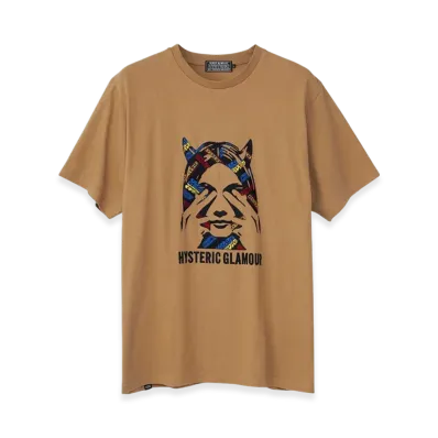 HYSTERIC GLAMOUR See No Evil Embroidered T-Shirt "Beige"