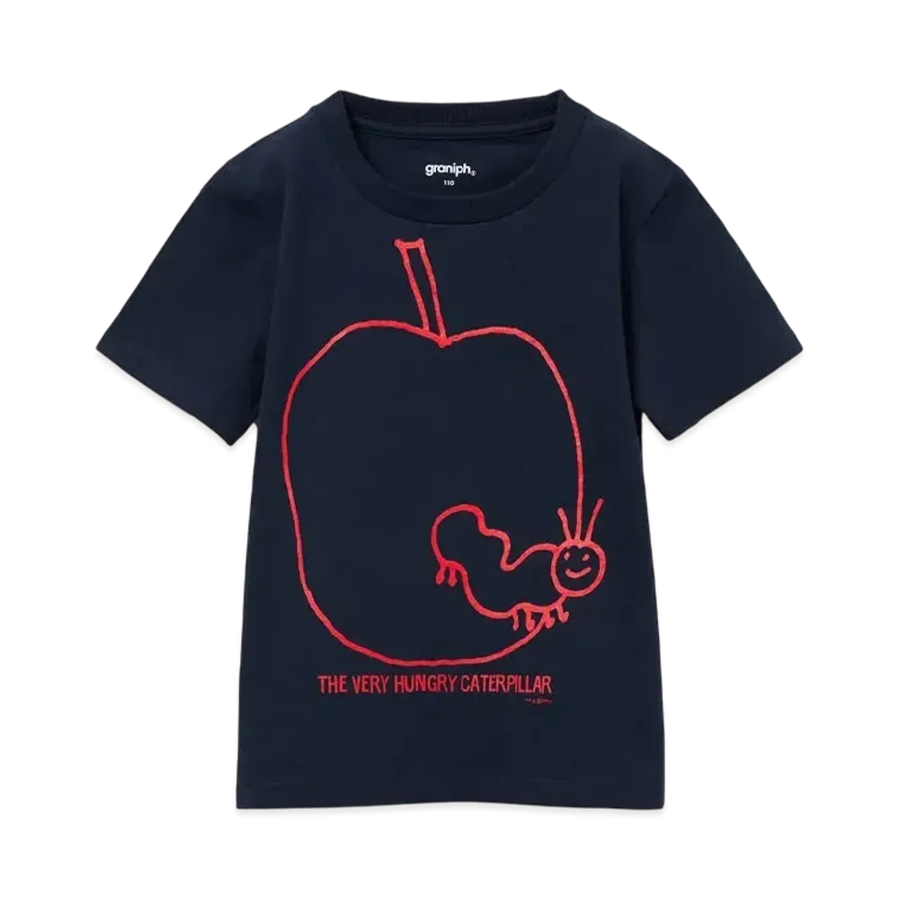 graniph x Eric Carle Sketch Apple Kids T-Shirt "Navy"