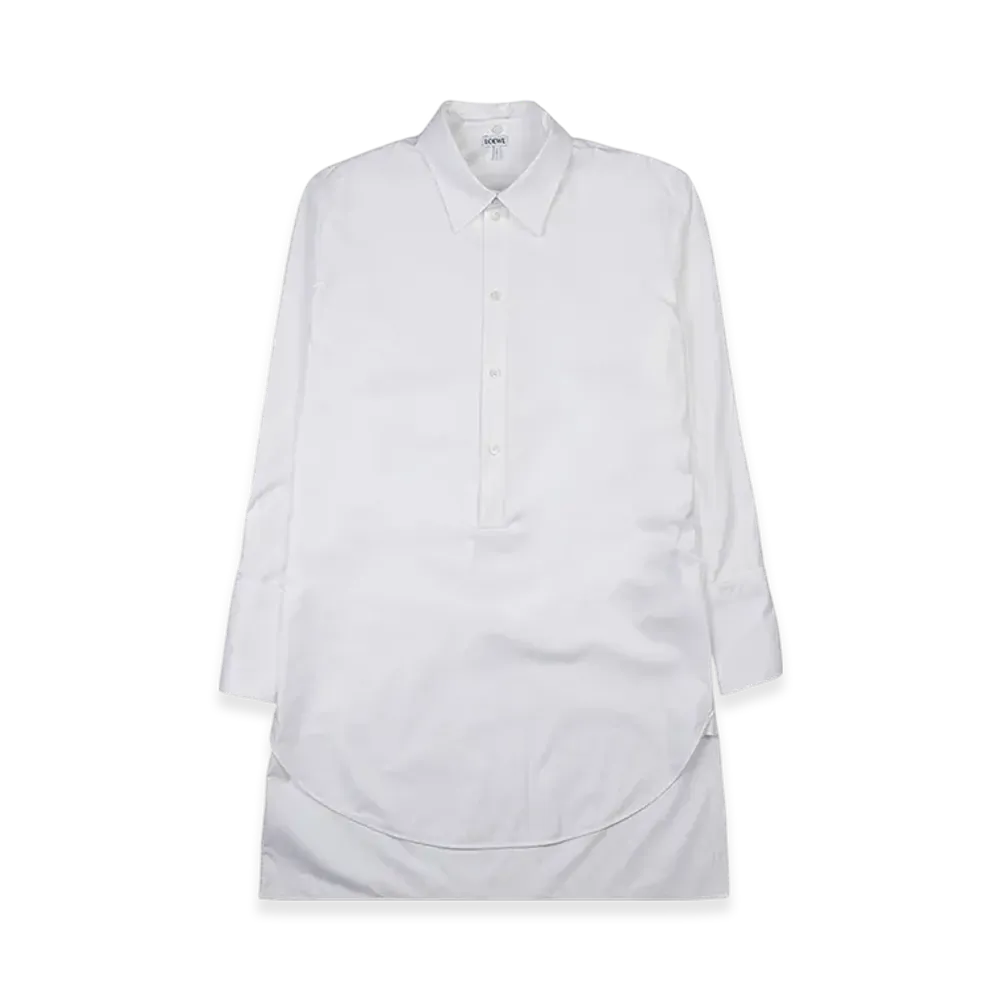 LOEWE Women's Deconstructed Shirt Dress in Cotton "Optic White"
