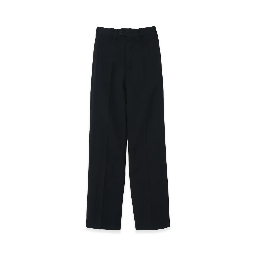 YOKE Super120's Wool Serge Straight Trousers "Black"