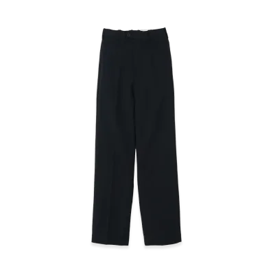 YOKE Super120's Wool Serge Straight Trousers "Black"