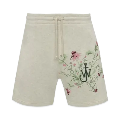 JW ANDERSON Embroidered Shorts - Pol Anglada Artwork "Oatmeal Melange"