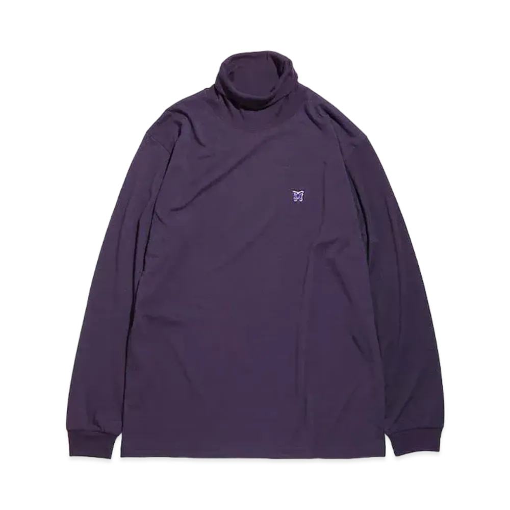 Needles L/S MOCK NECK TEE - POLY JERSEY "Egg Plant"