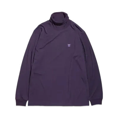 Needles L/S MOCK NECK TEE - POLY JERSEY "Egg Plant"