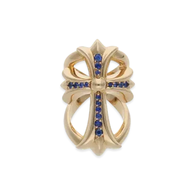 Chrome Hearts Infinity CH Cross Pave Emerald Ring "Yellow Gold"