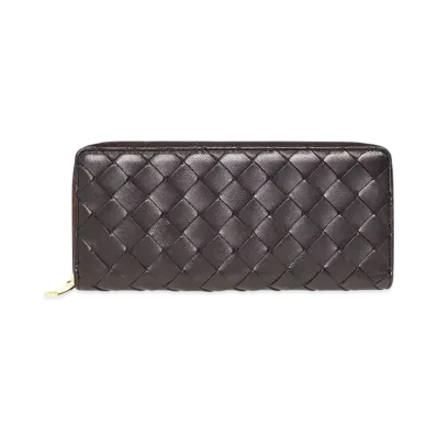 Bottega Veneta Intrecciato Lambskin Zip Around LongWallet "Potion"
