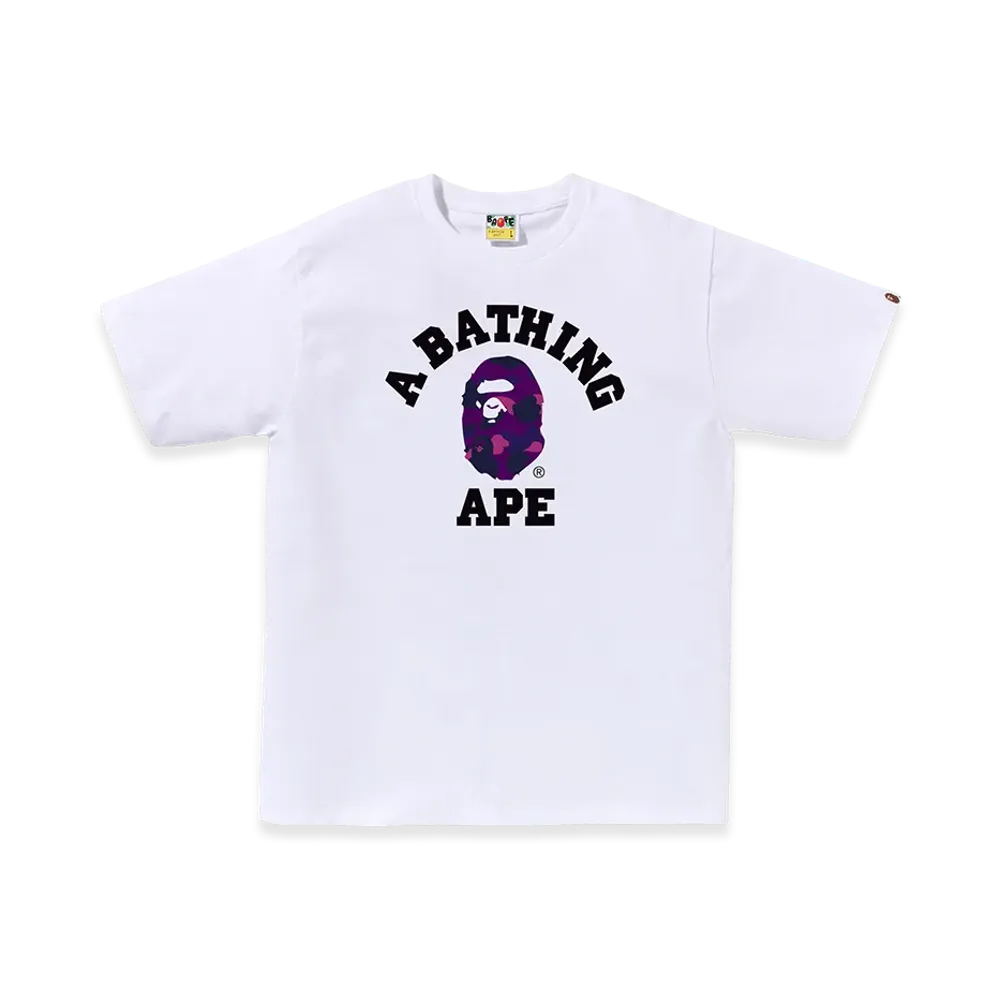 A BATHING APE College Tee "White/Purple"