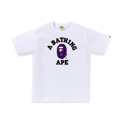 A BATHING APE College Tee "White/Purple"