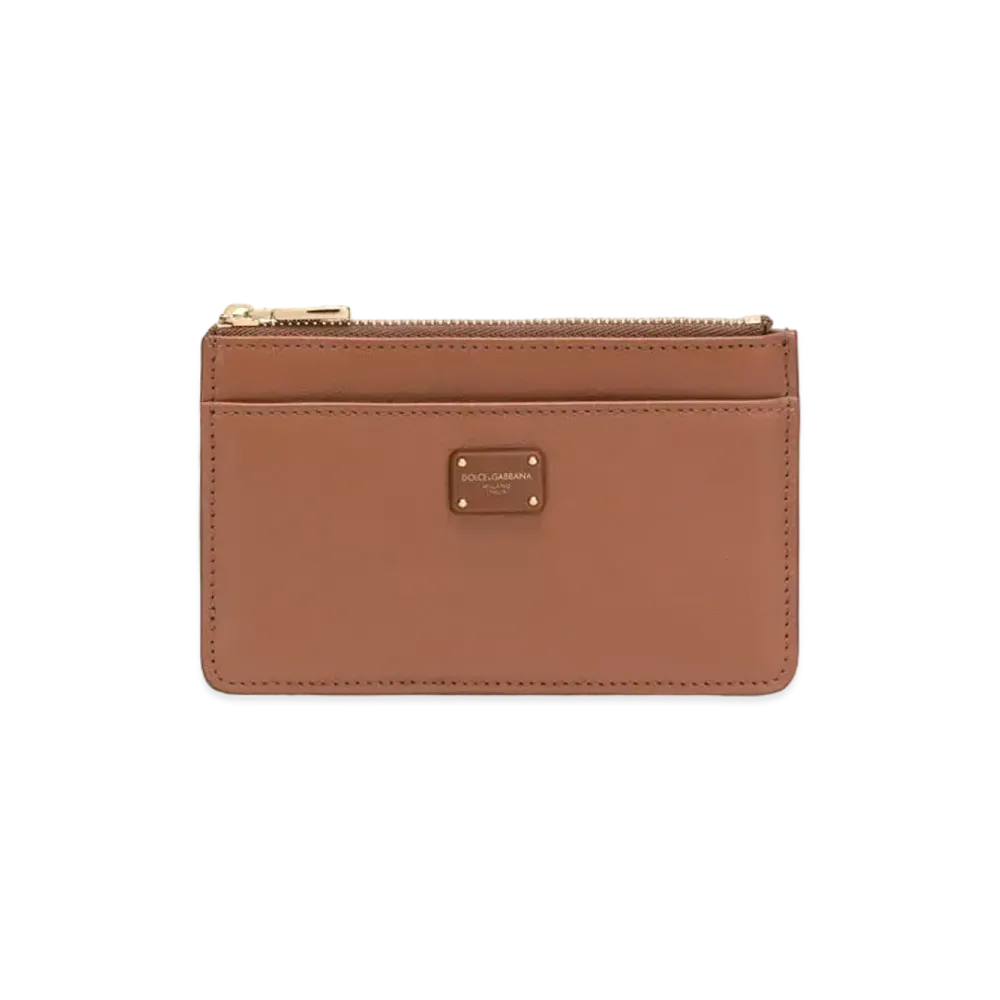 Dolce&Gabbana Card Case Midium Calfskin Logo Plate "Brown"