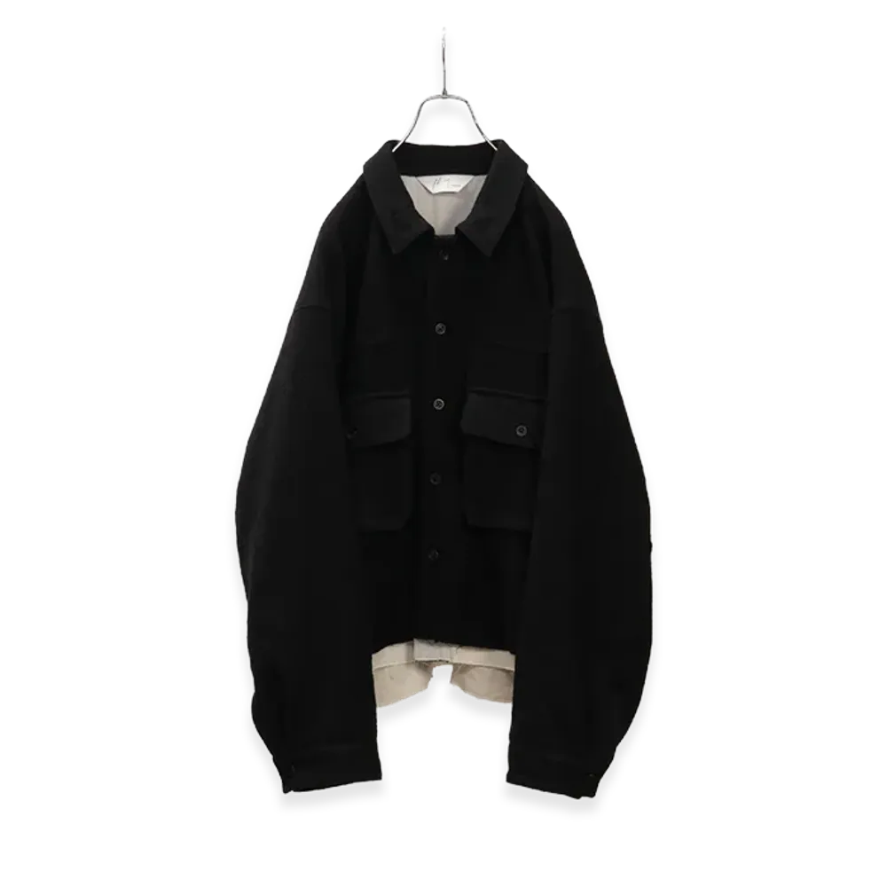 ANCELLM Shrink Wool Layering Jacket "Black"
