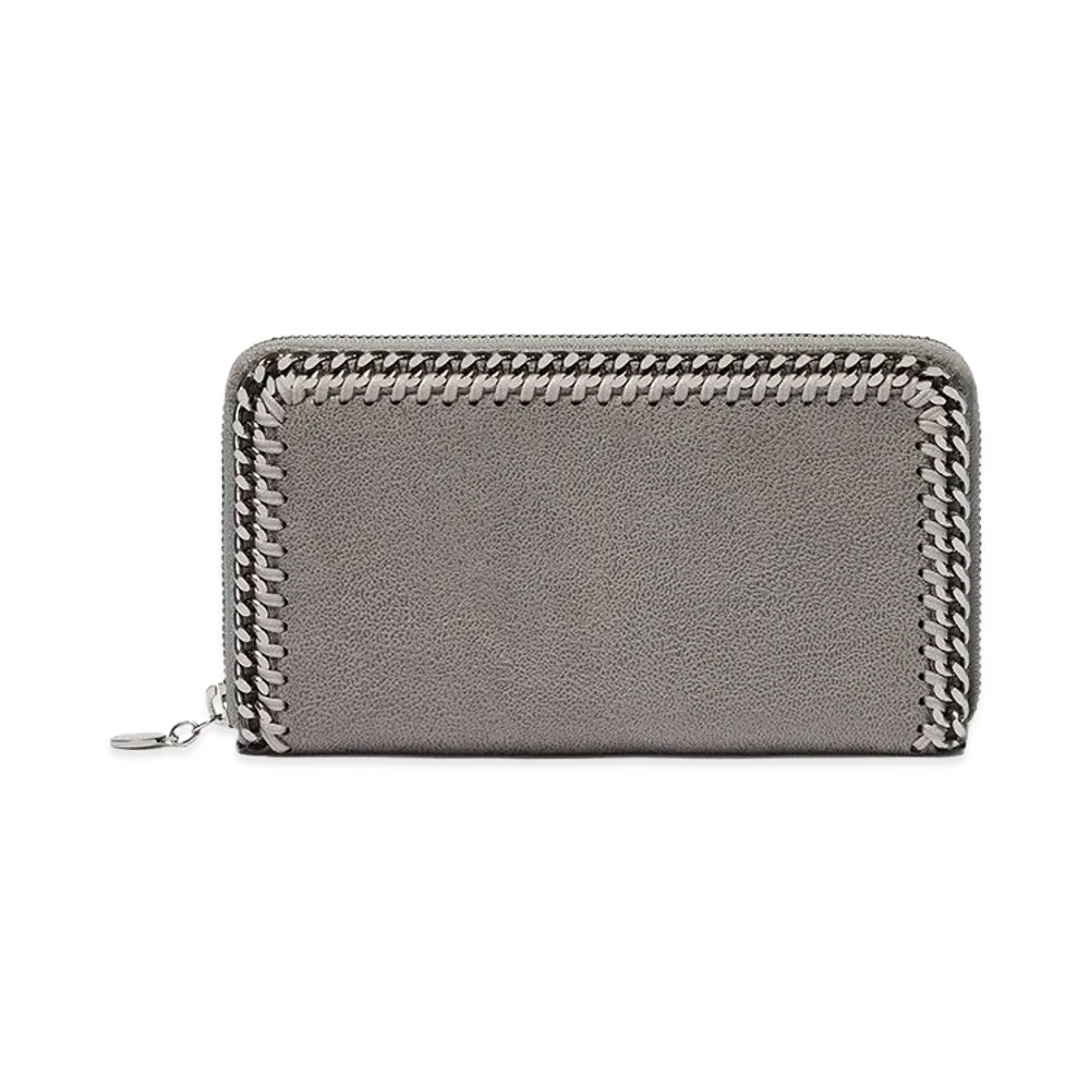 STELLA McCARTNEY Women's Zip Around Falabella Wallet "Light Grey"
