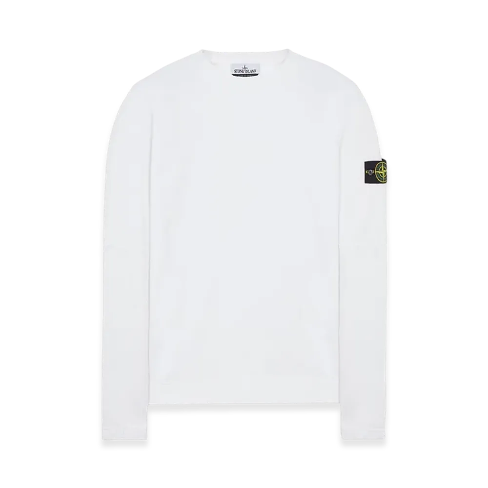 Stone Island 62020 Brushed Cotton Fleece Garment Dyed Sweatshirt - 22FW "White"