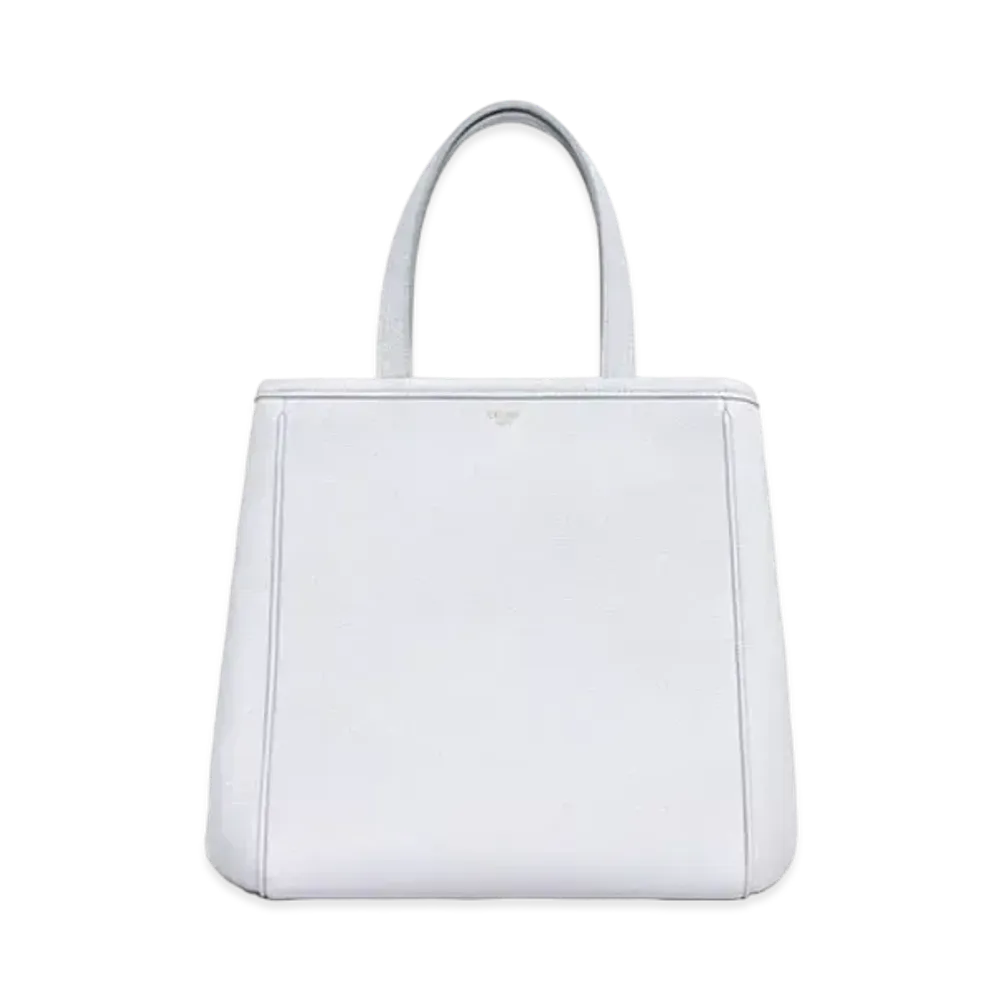 CELINE Small Folded Cabas in Grained Calfskin "Light Gray"
