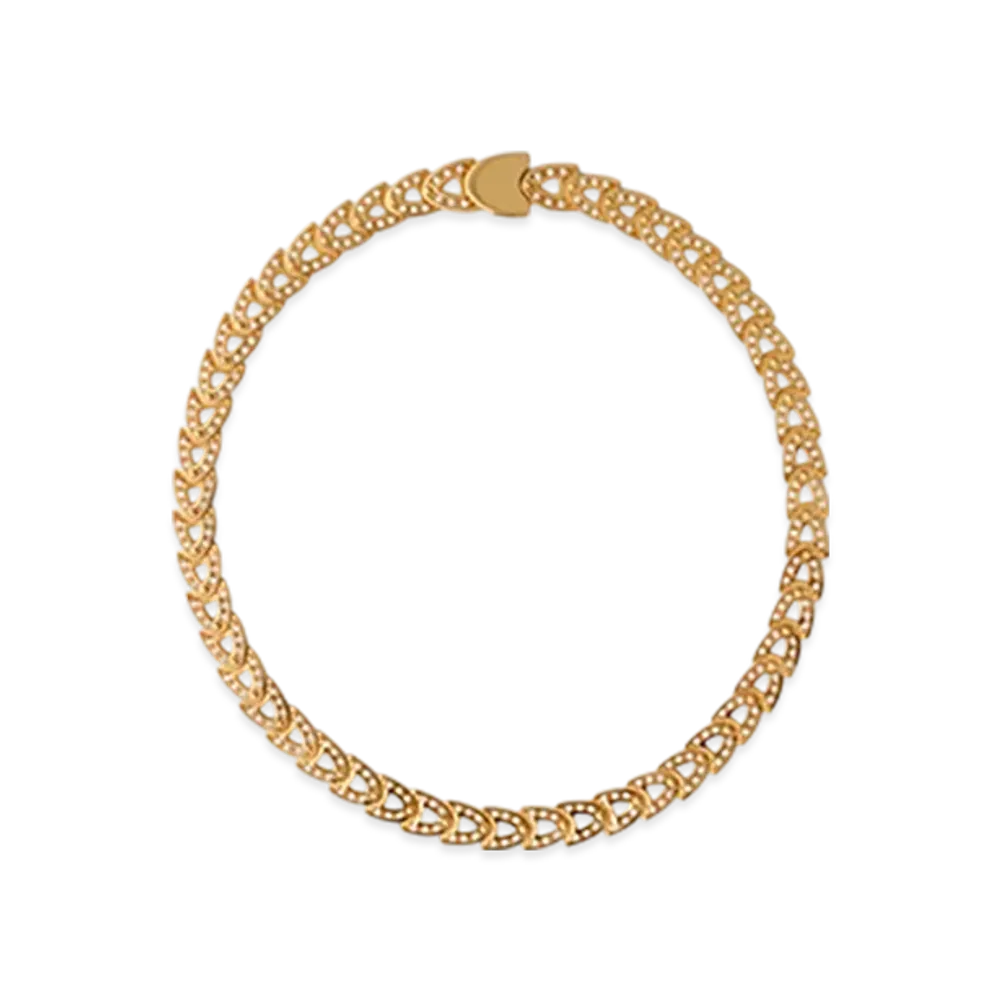 Burberry Shield Infinity Necklace "Gold/Clear"