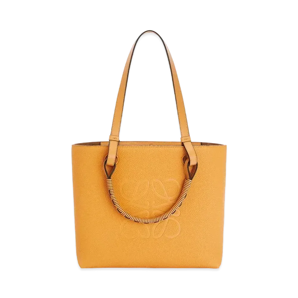LOEWE Small Anagram Tote In Grained Calfskin "Saffron Yellow"