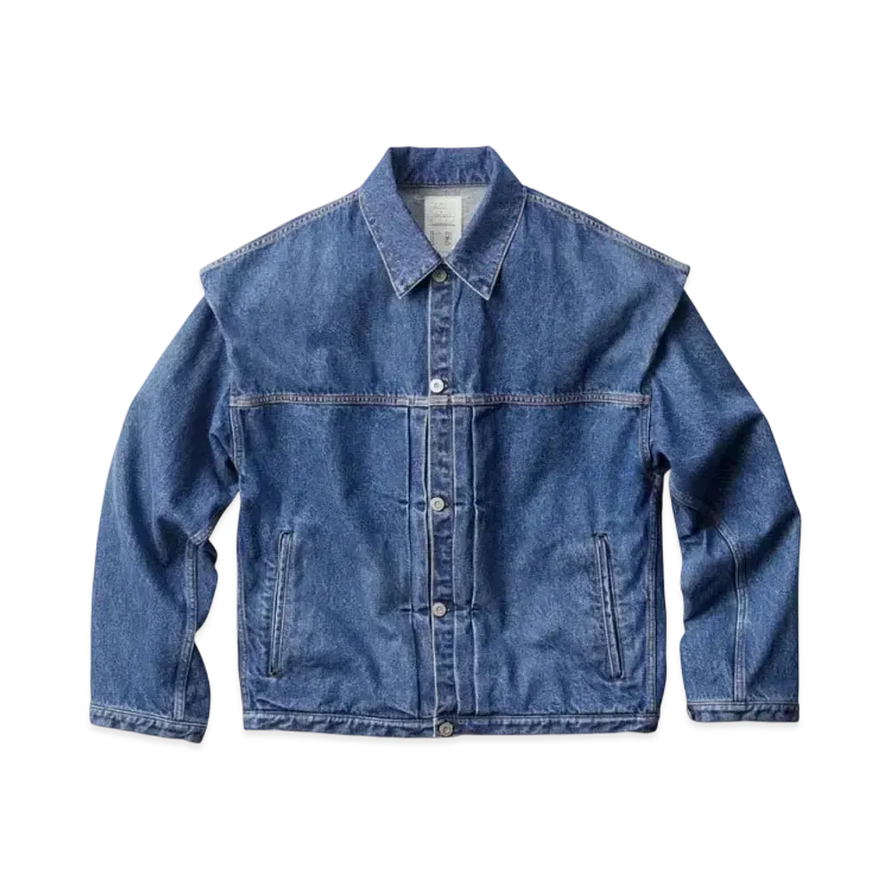 KURO Power Shoulder Denim Jacket "Indigo"