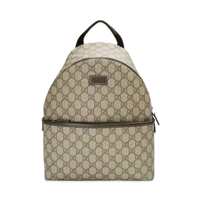 GUCCI Children's GG Supreme Backpack "Beige/Ebony GG Supreme Canvas"