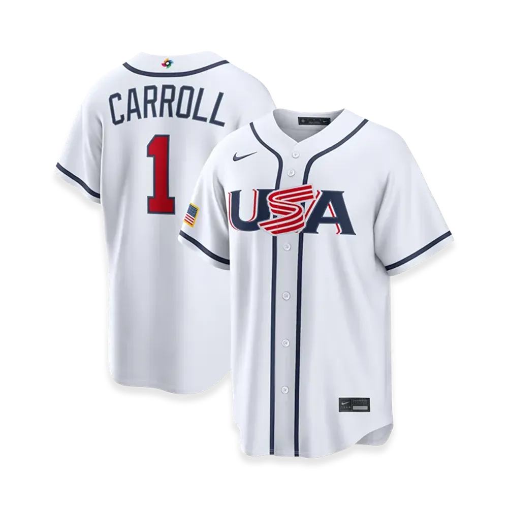 Nike 2026WBC World Baseball Classic Corbin Carroll USA Baseball Home Stadium Jersey "White"