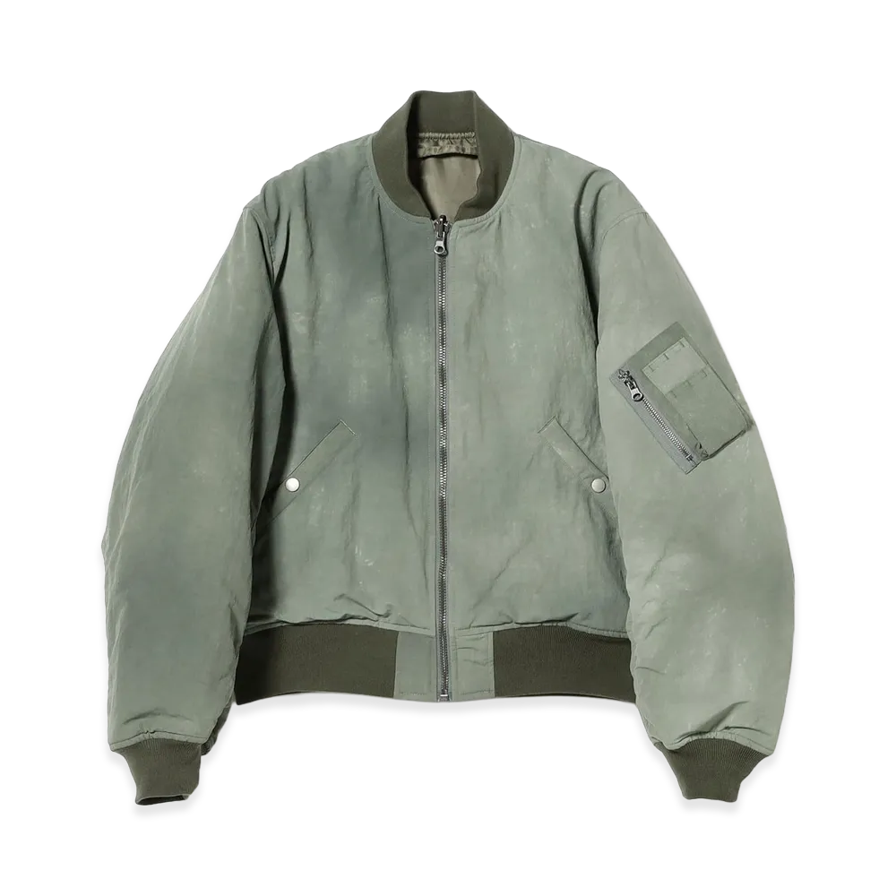 BEAMS FUTURE ARCHIVE Fade Nylon MA-1 "Olive"