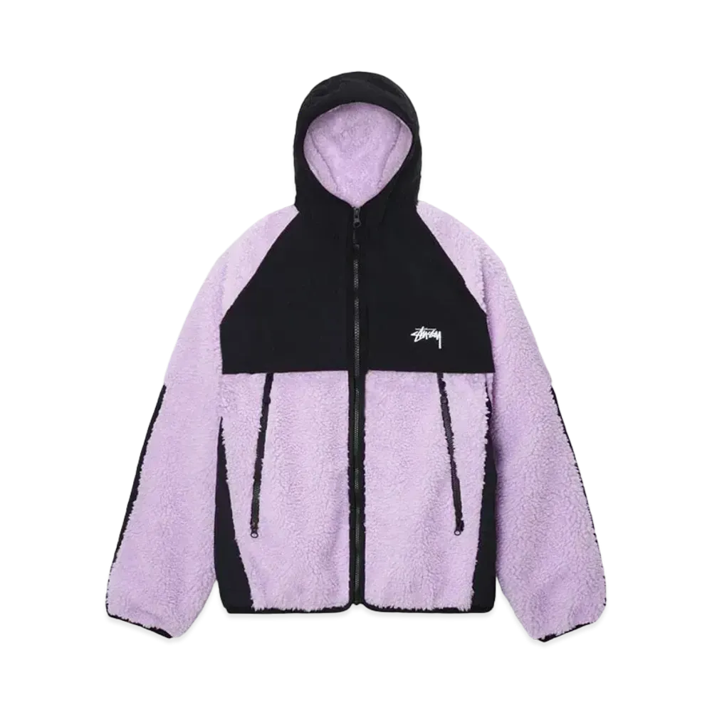 Stussy Sherpa Paneled Hooded Jacket "Lavender"
