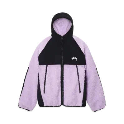Stussy Sherpa Paneled Hooded Jacket "Lavender"