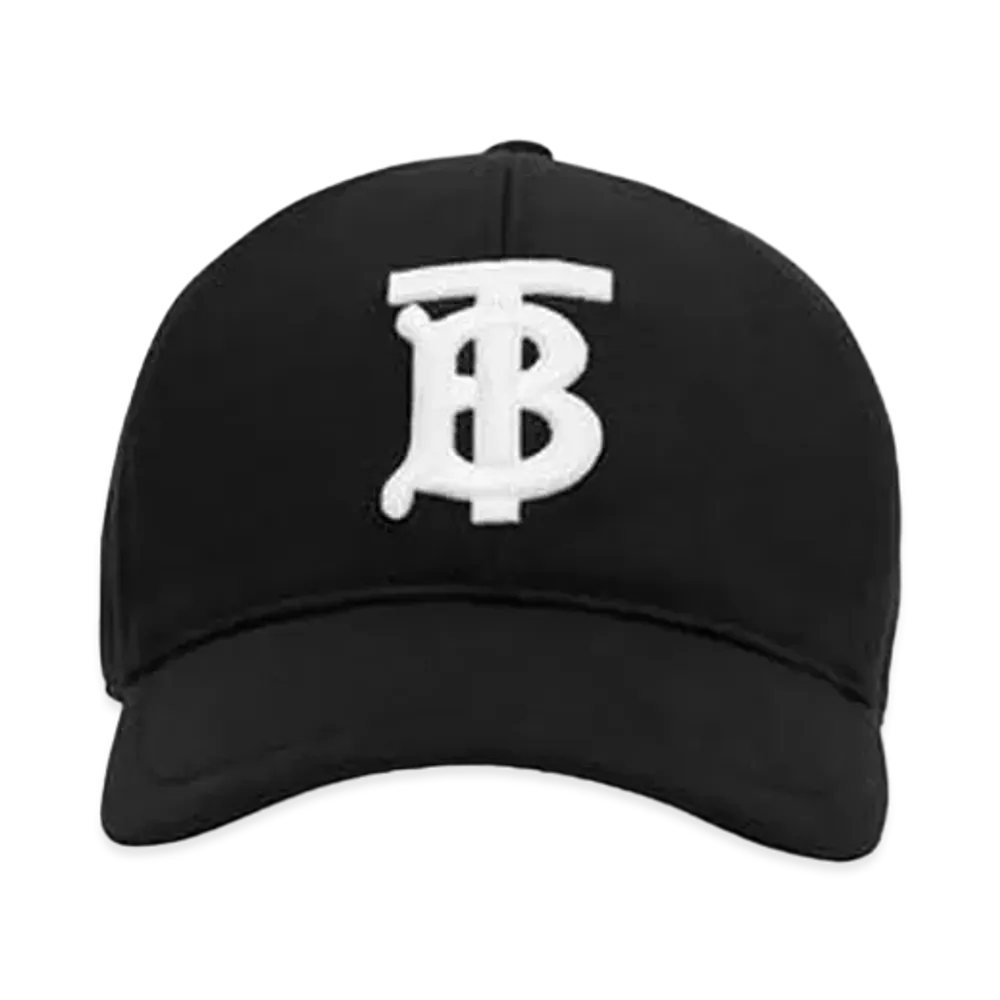 Burberry Monogram Motif Cotton Jersey Baseball Cap "Black"