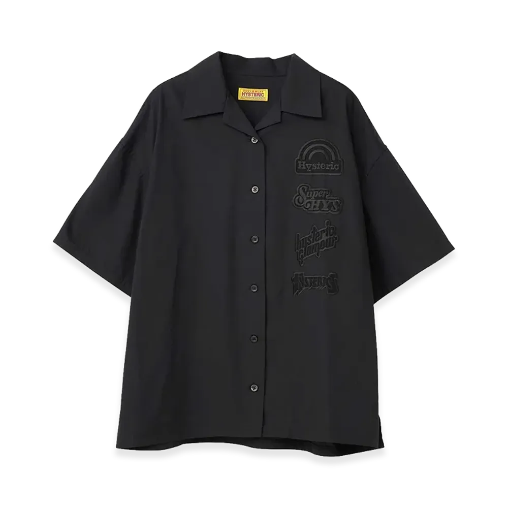 HYSTERIC GLAMOUR Women's Guitar Girl Embroidered Oversized Shirt "Black"