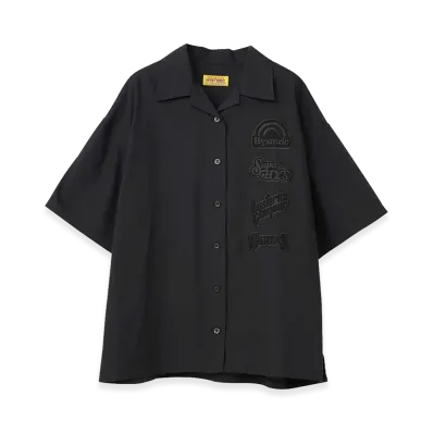 HYSTERIC GLAMOUR Women's Guitar Girl Embroidered Oversized Shirt "Black"
