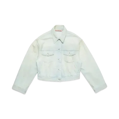 Acne Studios Denim Jacketrelaxed Cropped Fit "Light Blue/White Wash"