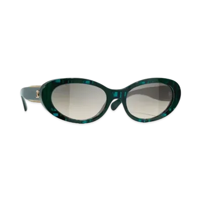 CHANEL Oval Sunglasses Acetate "Green"