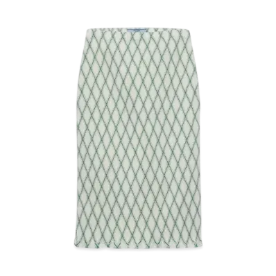 PRADA Women's Cotton Skirt with Geometric Pattern "Green"