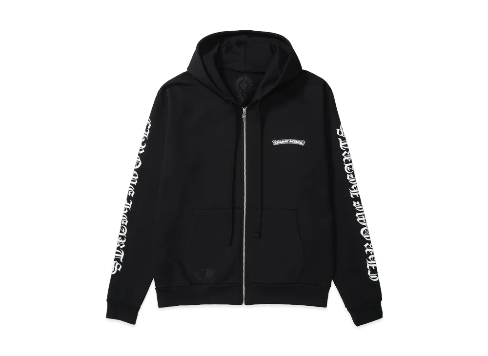 Chrome Hearts Back Scroll Logo Zip Hoodie "Black"