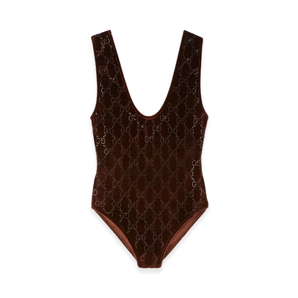 GUCCI Women's 'GG' Bodysuit "Brown"