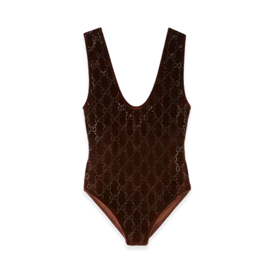 GUCCI Women's 'GG' Bodysuit "Brown"
