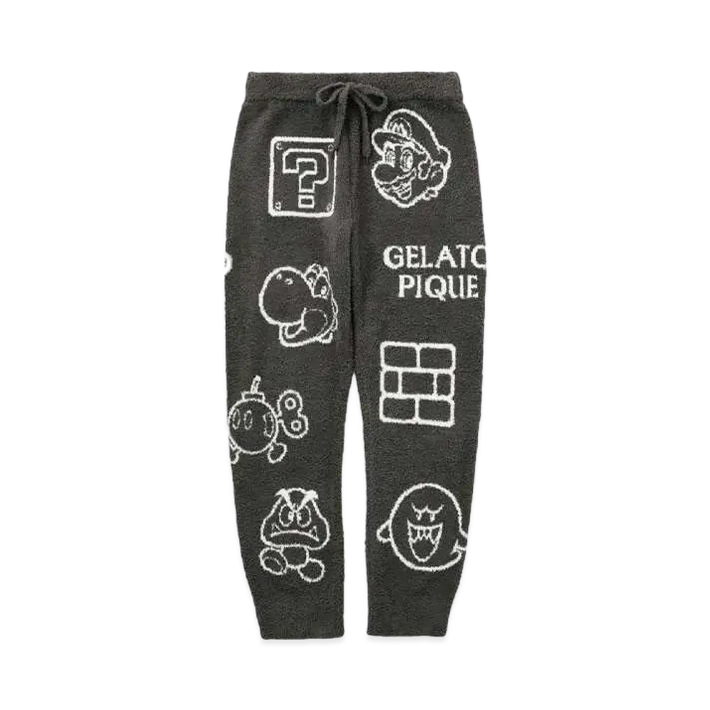 GELATO PIQUE x SUPER MARIO Ladies Baby Moco Assorted Jacquard Long Pants "Dark Gray"
