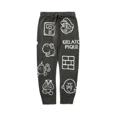 GELATO PIQUE x SUPER MARIO Ladies Baby Moco Assorted Jacquard Long Pants "Dark Gray"