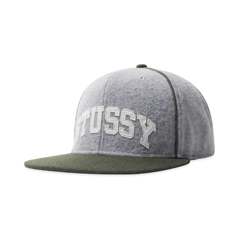 Stussy MELTON PIPED ARCH CAP "Heather Grey"